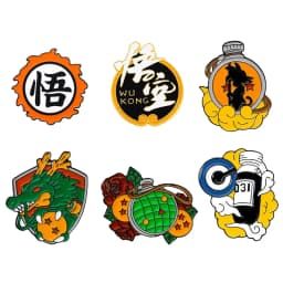 6Pcs Anime Dragon Ball Son Goku Enamel Brooch Badge Cartoon Vegeta Piccolo Master Roshi Krillin Lapel Pins For Fans Gifts