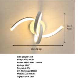 LED Wall Lights Modern, 24W Wall Lamp Indoor, Black Wall Sconce for Bedroom, Mirror, Living Room, Dining Room, Staircase 3000K