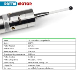 【EU】MMP25 3D Light Edge Finder with Ceramic Probe Centering Rod, to Find CNC Milling Lathe Machining Center,Accuracy 0.001mm