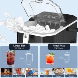 LOEFME Portable Mini Fully Automatic Bullet Shaped Ice Maker 12kg/24h 6 Minutes/9pcs Ice Cubes W/ Scoop Professional Ice Machine