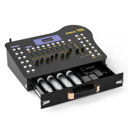 Yiflamefly Black Grand Console DMX and MIDI Operator 192 Channel Light Controller for Live Concerts KTV DJs Clubs