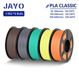 JAYO High Speed PLA matte 3D Filament 1.75mm PLA 3D Printer Filament 5Rolls/set Neatly Wound Matte Effect 3D Printing Materials