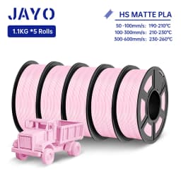 JAYO High Speed PLA matte 3D Filament 1.75mm PLA 3D Printer Filament 5Rolls/set Neatly Wound Matte Effect 3D Printing Materials