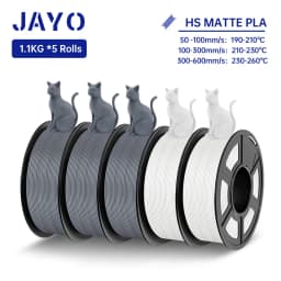 JAYO High Speed PLA matte 3D Filament 1.75mm PLA 3D Printer Filament 5Rolls/set Neatly Wound Matte Effect 3D Printing Materials