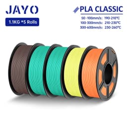 JAYO High Speed PLA matte 3D Filament 1.75mm PLA 3D Printer Filament 5Rolls/set Neatly Wound Matte Effect 3D Printing Materials