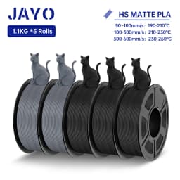 JAYO High Speed PLA matte 3D Filament 1.75mm PLA 3D Printer Filament 5Rolls/set Neatly Wound Matte Effect 3D Printing Materials