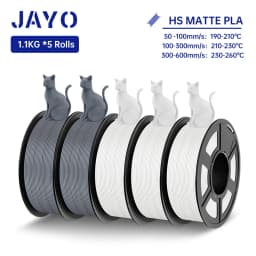 JAYO High Speed PLA matte 3D Filament 1.75mm PLA 3D Printer Filament 5Rolls/set Neatly Wound Matte Effect 3D Printing Materials