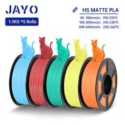 JAYO High Speed PLA matte 3D Filament 1.75mm PLA 3D Printer Filament 5Rolls/set Neatly Wound Matte Effect 3D Printing Materials