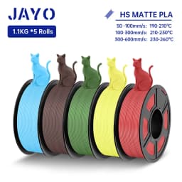JAYO High Speed PLA matte 3D Filament 1.75mm PLA 3D Printer Filament 5Rolls/set Neatly Wound Matte Effect 3D Printing Materials