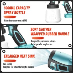 Cordless Paint Sprayer Compatible with Makita 18V ,Paint Sprayer, Paint Spray Gun with 1000ML Container for Painting Walls HVLP