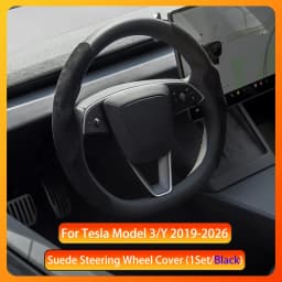 For Tesla Model 3/Y Highland Juniper Steering Wheel Cover Suede Sport Steering Wheel Cover All Season Universal Car Accessories