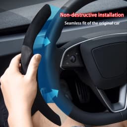For Tesla Model 3/Y Highland Juniper Steering Wheel Cover Suede Sport Steering Wheel Cover All Season Universal Car Accessories
