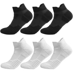 3/6 Pairs Breathable Mesh Athletic Terry Socks Cushioned Moisture Managing Durable for Running Hiking Sports Reduces Foot Pain