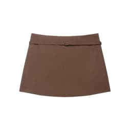 Women's Solid Color Skort with Belt Side Zipper Casual Shorts Skirts Fashionable And Stylish Women's Clothing