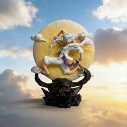 14cm One Piece Anime Figure 5 Gear Luffy Flying To The Moon With Moon Light Action Figure PVC Decorations Collection Toys