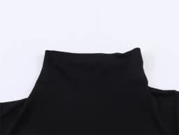 Women's Top 2026 Spring New Style Black Short-Sleeve High-Neck Asymmetrical Pleated Decorative Top Elegant and Stylish Personal