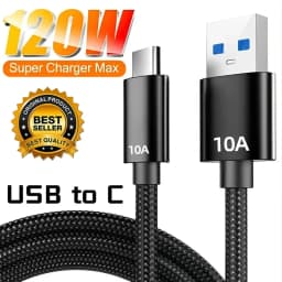 New 10A 120W Fast Charging Type C Cable Usb Data Transfer Data Cord For Xiaomi Oneplus Realme Huawei 0.25/0.5/1/1.5/2/3m