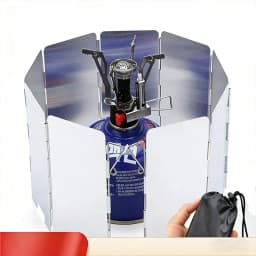 8 Plates / 10 Plates Aluminum Alloy Stove Windscreen Ultralight Foldable Stove Windshield Camping Stove Gas Stove Wind Shield