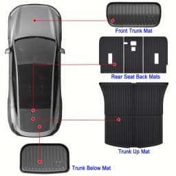 For Tesla Model Y Juniper 2025 2026 Front Rear Trunk Mats Cargo Mat Liner Seat Back Cover Pads All Weather Interior Accessories