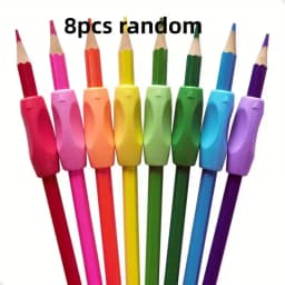 8pcs Silicone Pencil Grips: Ergonomic, Adjustable Holder for Writing Posture Correction