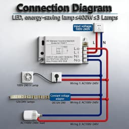 220V LED Touch ON/OFF Sensor Switch Penetrating Wood Panel Smart Home Customized for Lighting Control Used for cupboard