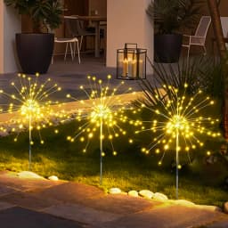 Outdoor LED Solar Firework Lights Waterproof Garden Stake Fairy Lights for Pathway Yard Balcony Lawn Patio