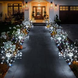 Outdoor LED Solar Firework Lights Waterproof Garden Stake Fairy Lights for Pathway Yard Balcony Lawn Patio