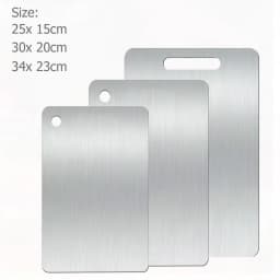 WXCOO Chopping Board Stainless Steel Double Sided Thickened Kneading Dough Board Kitchen Household Fruit Cutting Block