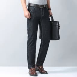 2026 New Spring Summer Ice Silk Thin Men's Light Blue Straight Slim Jeans Stylish Casual Stretch Denim Pants Classic Trousers 40