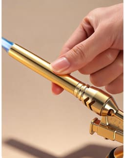 Portable Gold Copper Gas Welding Torch High Temperature Flame BBQ Cooking Brazing Tool for Outdoor Heating And Metal Joining