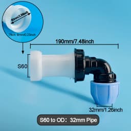 Extension Joint Water IBC Tank Fittings S60 IBC Tank To 20/25/32mm PE Pipe Adapter Garden Irrigation Watering Quick Connector