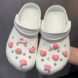 Cute Cartoon Kirby Chef Shoe Charms DIY Decorations for Clogs Sandals Funny Cartoon Shoe Accessories Holiday Gift for Boys Girls