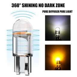 2/10pcs W5W 194 T10 Glass Housing Cob LED Car bulb 3000K 6000K White Blue Red Wedge License Plate Lamp Dome Light