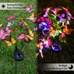 Solar LED Butterfly Flower Light Outdoor Simulation Butterfly Lawn Lamp Garden Waterproof Landscape for Home Christmas Decor