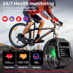 LAXASFIT 2026 New Smart Watch Men's Outdoor Watch 1.85 inch Voice Assistant Bluetooth Call with LED Flashlight Smart Watch
