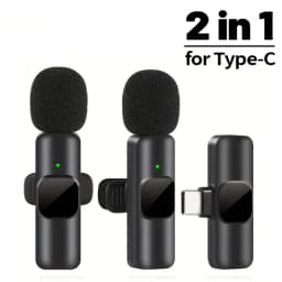 Wireless Lavalier Microphone Mini Portable Noise Reduction For Live Broadcast Gaming Audio Video Recording For Iphone Android