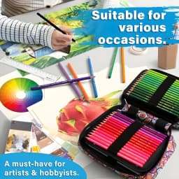 1pc Colored Pencil Box 50/72/120 Slots,Large Capacity Pen Lead Box,Gel Pen Storage Bag Zipper Portable,for Adults,Painters