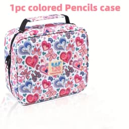 1pc Colored Pencil Box 50/72/120 Slots,Large Capacity Pen Lead Box,Gel Pen Storage Bag Zipper Portable,for Adults,Painters