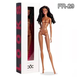 32cm Supermodel Doll Original Design Vinyl Molly Girls Black Skin Brown Hair 12 Joint Movable Body DIY Toys Limited Collection
