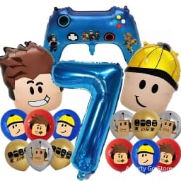 Roblox Balloons Roblox Themed Boy Balloons Cartoon Double-sided Shaped Birthday Party Decorations happy birthday decoration
