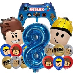 Roblox Balloons Roblox Themed Boy Balloons Cartoon Double-sided Shaped Birthday Party Decorations happy birthday decoration