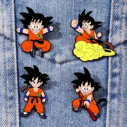 4 Pcs Son Goku Dragon Ball Cartoon Character Brooch Enamel Pin Metal Badge Jewelry for Clothes And Backpack Accessories Gifts