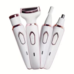 4-in-1 Rechargeable Electric Lady Shaver Set - 500mAh Portable Wet/Dry Trimmer for Face, Nose, Legs & Underarms