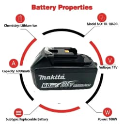 100% original Makita 18V 6.0Ah Rechargeable Battery ,For Makita BL1830 BL1830B BL1840 BL1840B BL1850 BL1850B Power Tools Battery