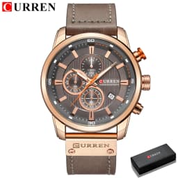 CURREN 8291 Mens Quartz Chronograph Watch Casual Leather Military Sport Fashion Gentleman Wristwatch