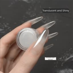 Pearl White Nails Glitter Dust Chrome Moonlight Rubbing on Powder Silver Shell Mirror Pigment Nail Art Supplies Decoration
