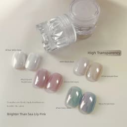 Pearl White Nails Glitter Dust Chrome Moonlight Rubbing on Powder Silver Shell Mirror Pigment Nail Art Supplies Decoration