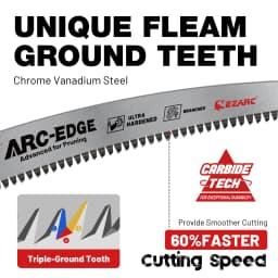 EZARC 9''/12"/15'' Japanese Teeth Reciprocating Saw Blades, 6TPI Arc Tooth Pruning Blades for Tree Trimming, Wood Cutting