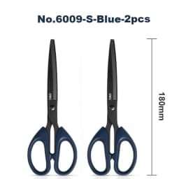 Deli Black Blade Scissors Stationery 180mm 7 Inch Stainless Steel Anti-Rust Sharp Office Home School Craft Cutting Tool