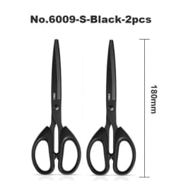 Deli Black Blade Scissors Stationery 180mm 7 Inch Stainless Steel Anti-Rust Sharp Office Home School Craft Cutting Tool